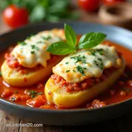 Berenjenas Rellenas a la Espa&ntilde;ola Receta Casera con Sofrito y Queso Gratinado