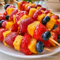 Brochetas De Frutas Arcoíris: Opción Saludable