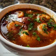 Caldo de Camar&oacute;n Rojo Tradicional con Fondo de Saz&oacute;n