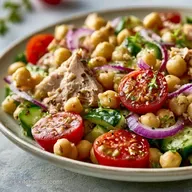 Ensalada De Garbanzos Ligera y Refrescante