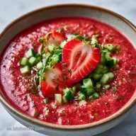 Gazpacho Fresa Tomate con Fresas Frescas