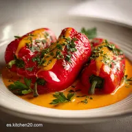 Pimientos de Piquillo Rellenos Horno: Bacalao Cremoso