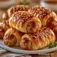 Salchichas de Pollo y Hojaldre al Horno