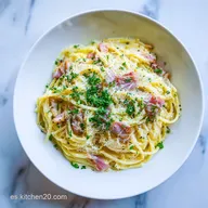 Spaghetti Carbonara Receta Italiana: T&eacute;cnica para 4 Servings