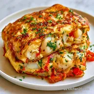 Tortilla de Bacalao y Pimientos Jugosa