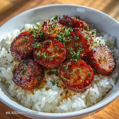 Arroz Con Salchichas Para 4 Personas Tarjeta de receta