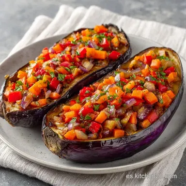 Berenjenas Rellenas Verduras al Horno Tarjeta de receta