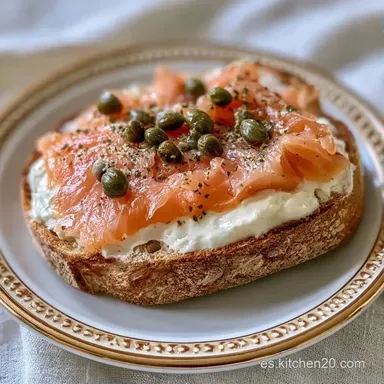 Bocadillo De Salmón Y Queso En 10 Minutos Tarjeta de receta