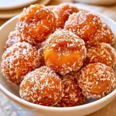 Bocaditos De Frutas con Coco Rallado Tarjeta de receta