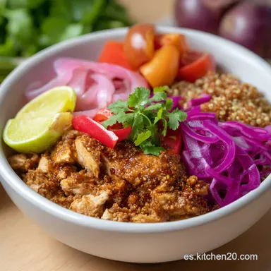 Comida saludable: Bol Pibil de Pollo nutritivo y r&aacute;pido Tarjeta de receta