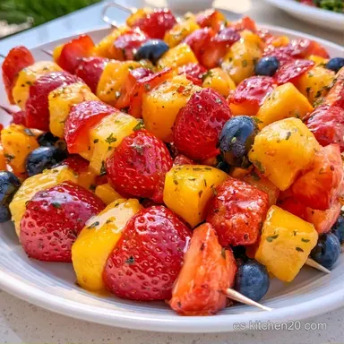 Brochetas de Fruta Rápidas en 15 Min Tarjeta de receta