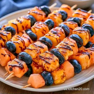 Brochetas de Fruta Rápidas Tarjeta de receta
