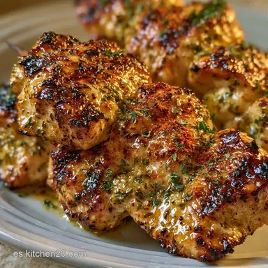 Brochetas De Pollo Marinado Crujientes Tarjeta de receta