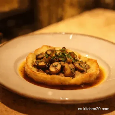 Champi&ntilde;ones al Ajillo Tapas Espa&ntilde;olas F&aacute;ciles y Sabrosas Tarjeta de receta