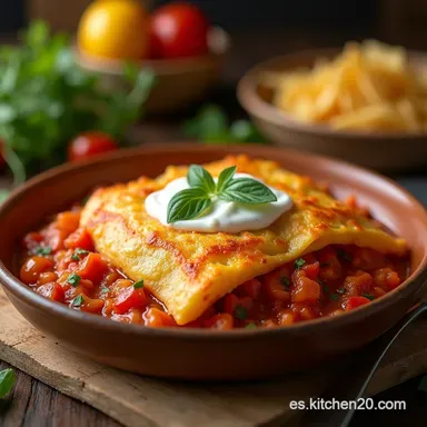 Chilaquiles Rojos Receta Original con Salsa de Guajillo Casera Tarjeta de receta
