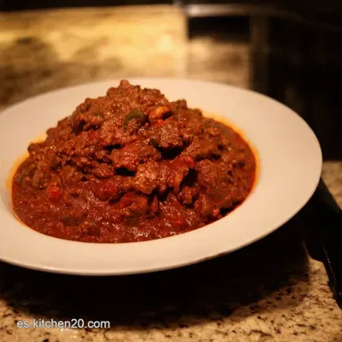 Chili Con Carne A mi manera F&aacute;cil Rico y Casero Tarjeta de receta
