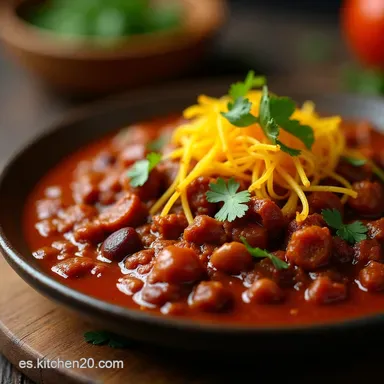 Chili de Olla de Cocci&oacute;n Lenta El M&aacute;s Sabroso y F&aacute;cil Tarjeta de receta