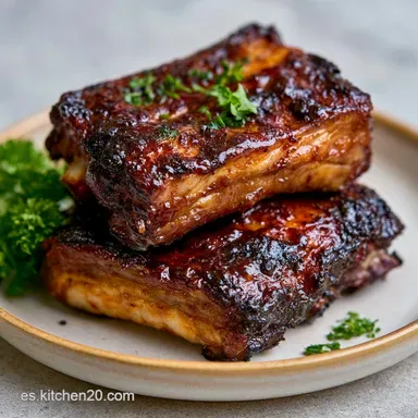 Crock Pot Ribs Slow Cooker Ribs Tiernas Tarjeta de receta