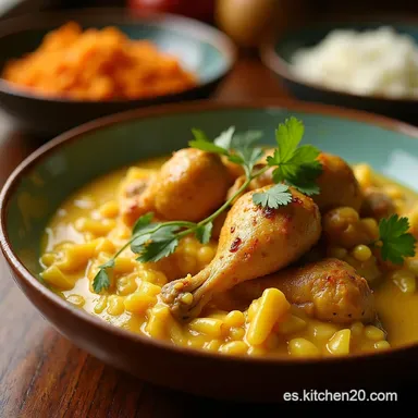 Curry de Coco con Pollo Como en Tailandia Tarjeta de receta