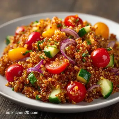 Ensalada de Quinoa R&aacute;pida para 4 Personas Tarjeta de receta