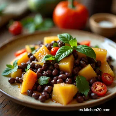 Receta Ensalada de Frijoles Negros con Mango y Vinagreta C&iacute;trica Tarjeta de receta