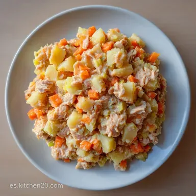 Ensaladilla Rusa Tradicional con At&uacute;n Tarjeta de receta