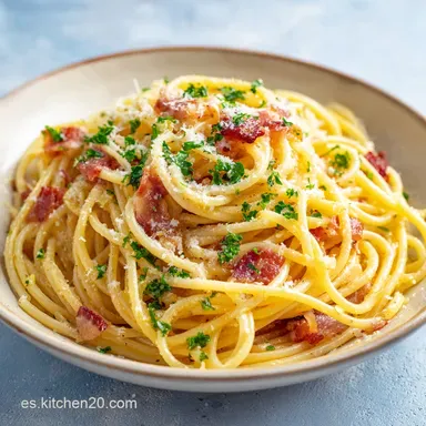 Espaguetis a la Carbonara: Receta Original en 15 Minutos Tarjeta de receta
