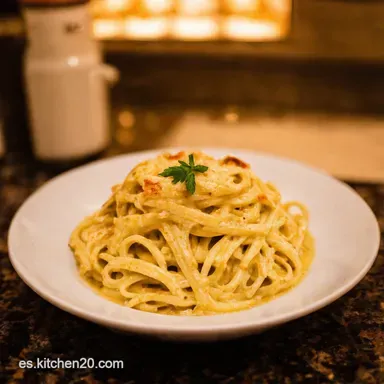 Espaguetis a la Carbonara Original El Sabor Aut&eacute;ntico de Roma Tarjeta de receta