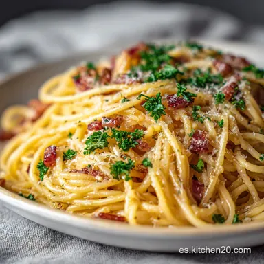 Espaguetis a la carbonara Ready in 30 Min Tarjeta de receta