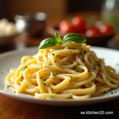 Receta Fettuccine Alfredo Cremoso El Cl&aacute;sico Original Italiano Tarjeta de receta