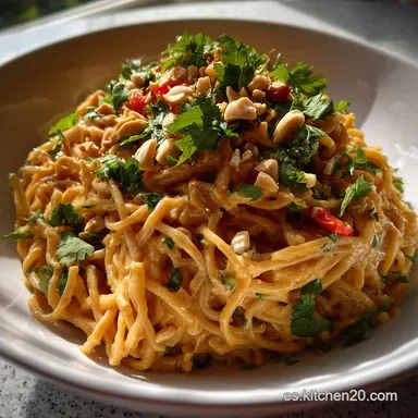 Thai Peanut Noodles: Receta Vibrante Lista en 25 Minutos Tarjeta de receta