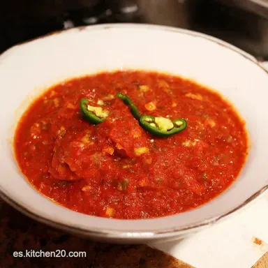 Fuego Rojo Mi Secreto para Salsa de Jalape&ntilde;o Rostizado Picante Tarjeta de receta