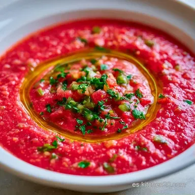 Gazpacho Sin Pan para 4 Servings Tarjeta de receta