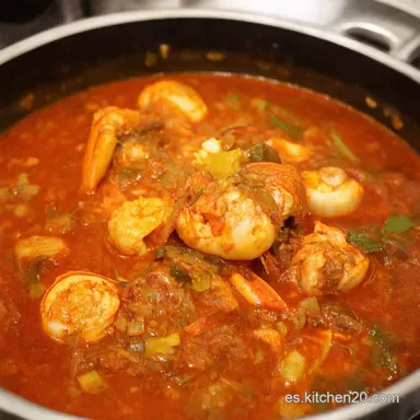 Gumbo Mariscazo Receta F&aacute;cil de Seafood Gumbo al Estilo Louisiana Tarjeta de receta