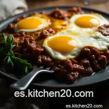 Huevos con Carne: &iexcl;Receta de la Abuela F&aacute;cil y Rica! Tarjeta de receta
