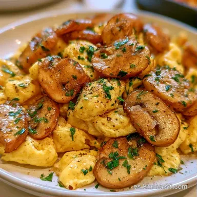 Huevos Revueltos Champiñones: 12 Minutos Tarjeta de receta