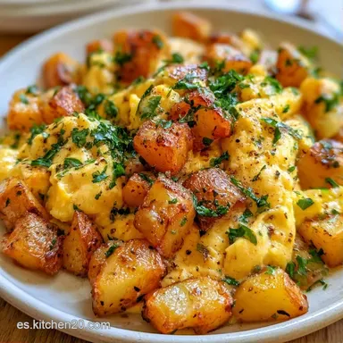 Huevos Revueltos Con Patatas para 4 Tarjeta de receta