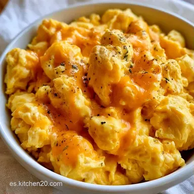 Huevos Revueltos Con Queso en 10 Minutos Tarjeta de receta