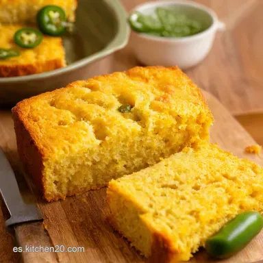 Super Easy Jalape&ntilde;o Cornbread Receta TexMex en Minutos Tarjeta de receta