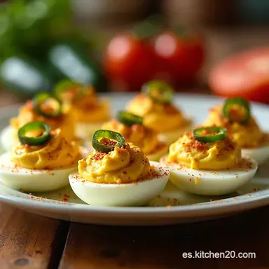 Keto Jalape&ntilde;o Popper Deviled Eggs Una Fiesta Picante Tarjeta de receta