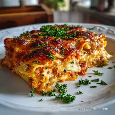 Lasa&ntilde;a de Carne Casera Perfecta para Comidas Familiares Tarjeta de receta