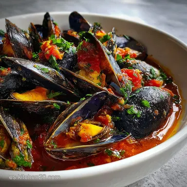 Mejillones a la Marinera: Salsa Tradicional y F&aacute;cil Tarjeta de receta