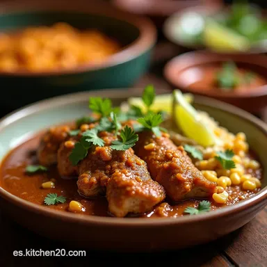 Mole Poblano con Pollo Un Fest&iacute;n Mexicano F&aacute;cil Tarjeta de receta
