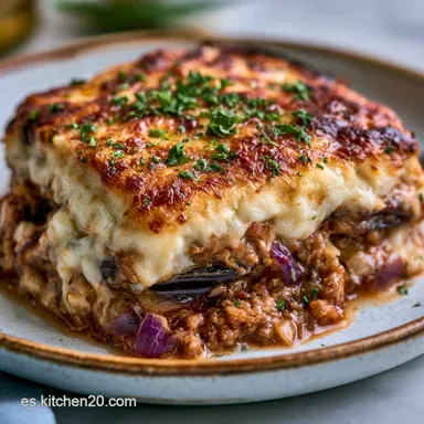 Moussaka Griega Tradicional para 6 Tarjeta de receta