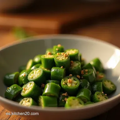 Okra Encurtida R&aacute;pida El Crujiente Perfecto para Tapear Tarjeta de receta