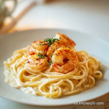 Pasta Cremosa de Camarones al Ajo: 6 Pax Tarjeta de receta