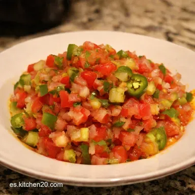 Pico de Gallo Fresco Mi Receta Secreta con Jalape&ntilde;o Tarjeta de receta