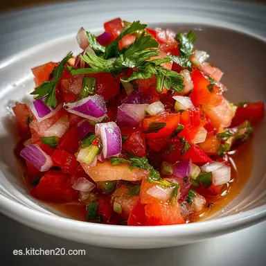 Pico de gallo receta tradicional con aguacate en 15 minutos Tarjeta de receta
