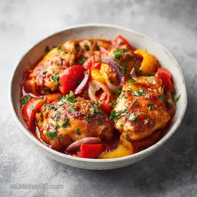 Pollo a la Cazadora: Receta Italiana Tradicional para 4 Raciones Tarjeta de receta