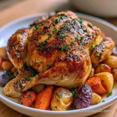 Pollo Con Verduras Para 4 Personas Tarjeta de receta